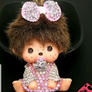 Rare Betsey Johnson  Monochhici ' rhinestone Doll